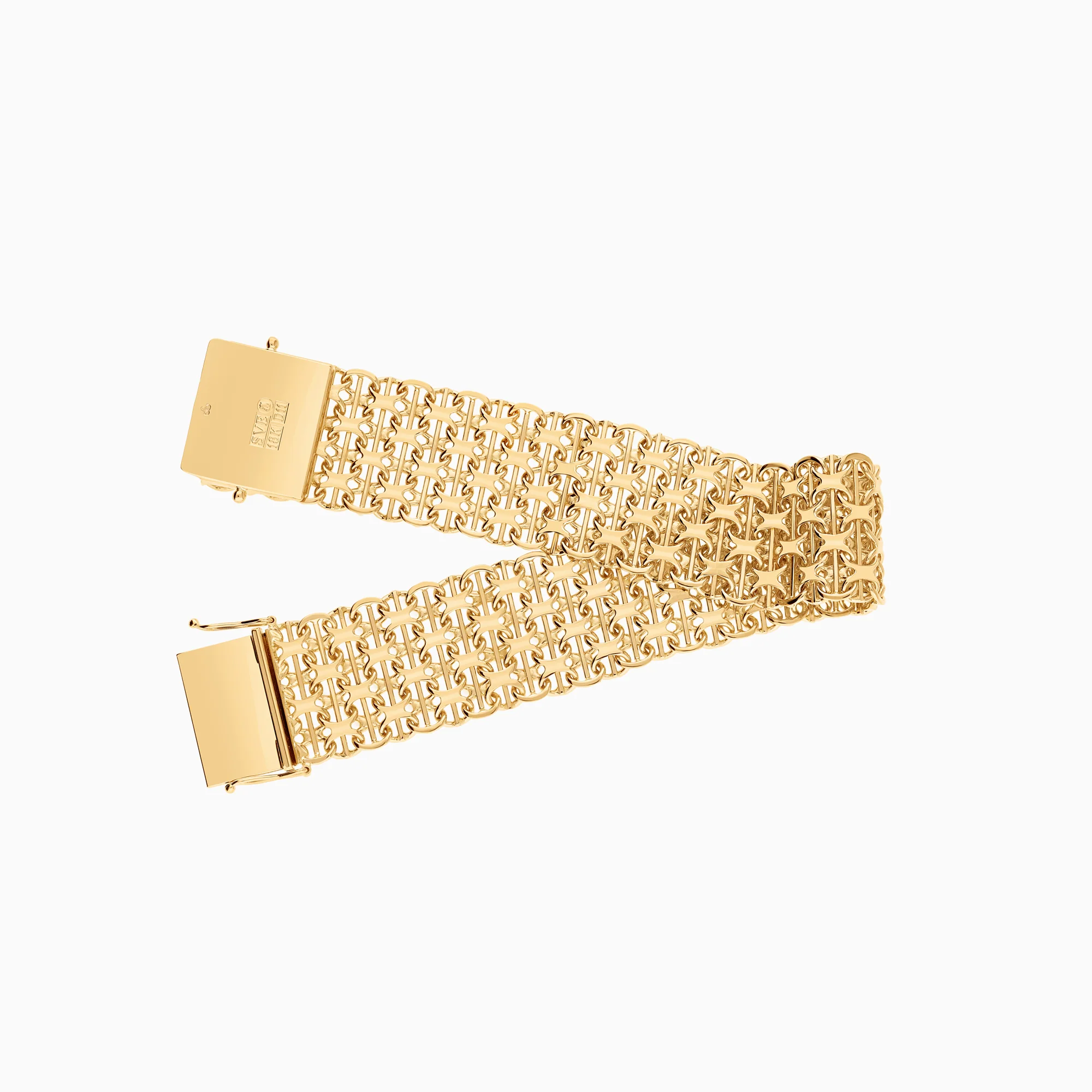 X-link bracelet with bar 39.23g 18K gold - Image 2