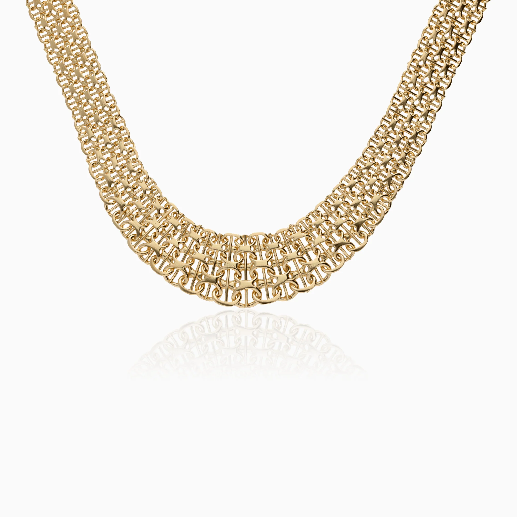 X-link with bar collier 60.98g 18K gold