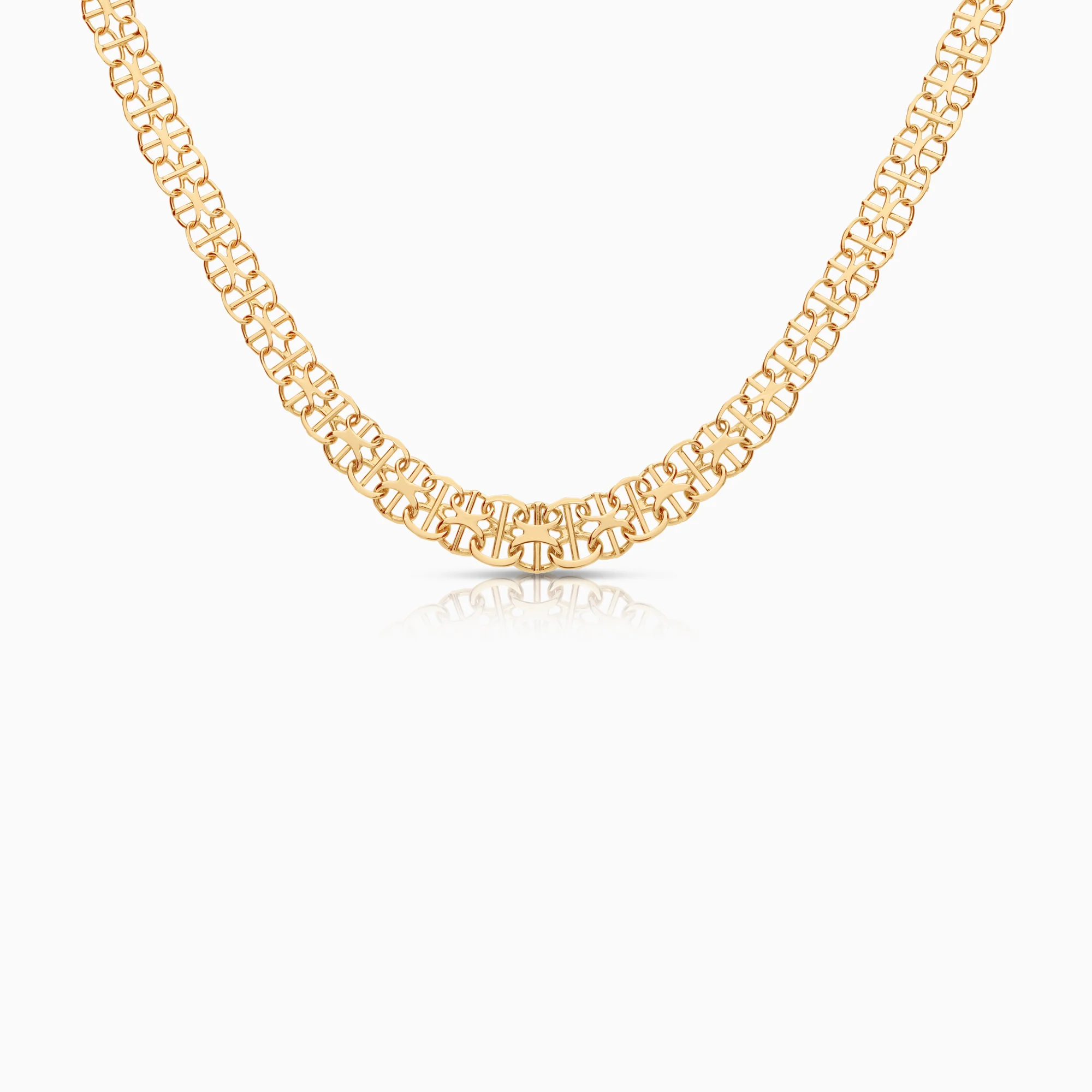 X-link with bar necklace 10.18g 18K gold
