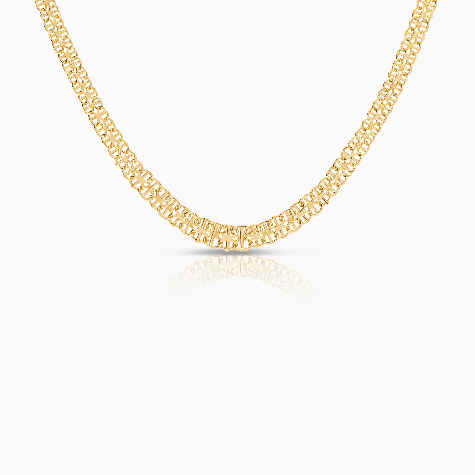 X-link with bar necklace 16.24g 18K gold