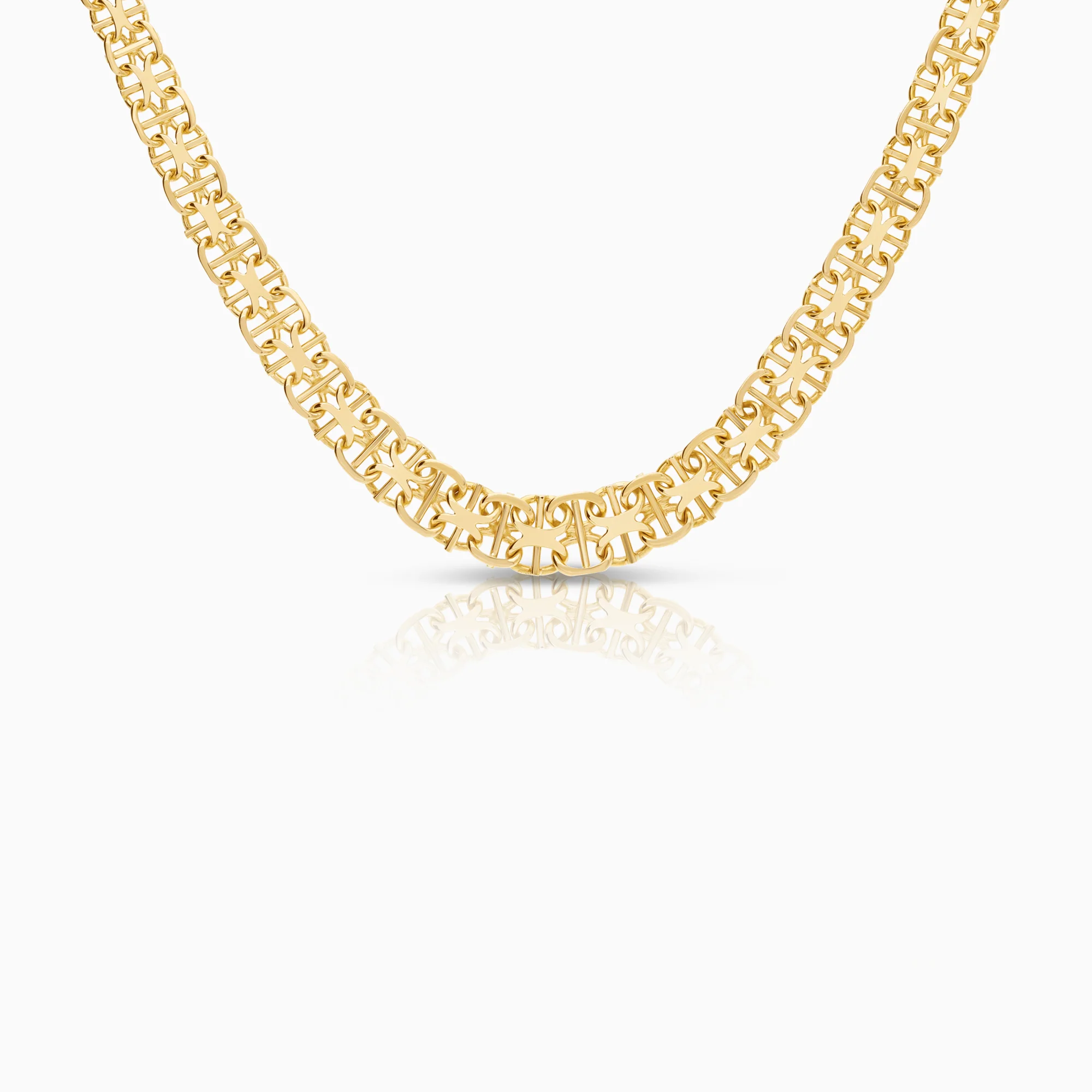 X-link with bar necklace 17.53g 18K gold