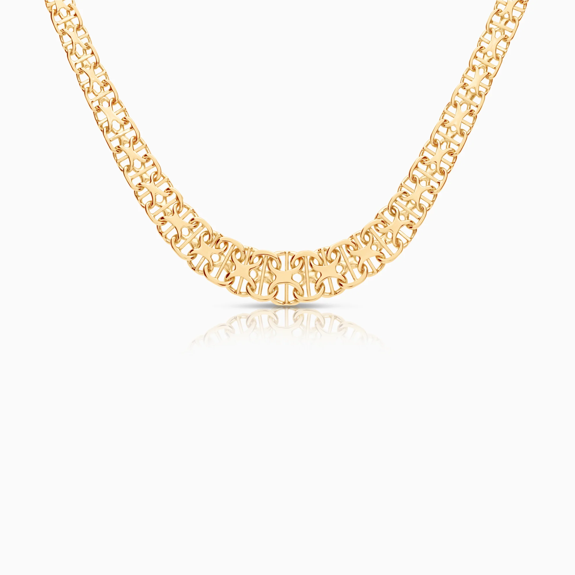 X-link with bar necklace 19.27g 18K gold