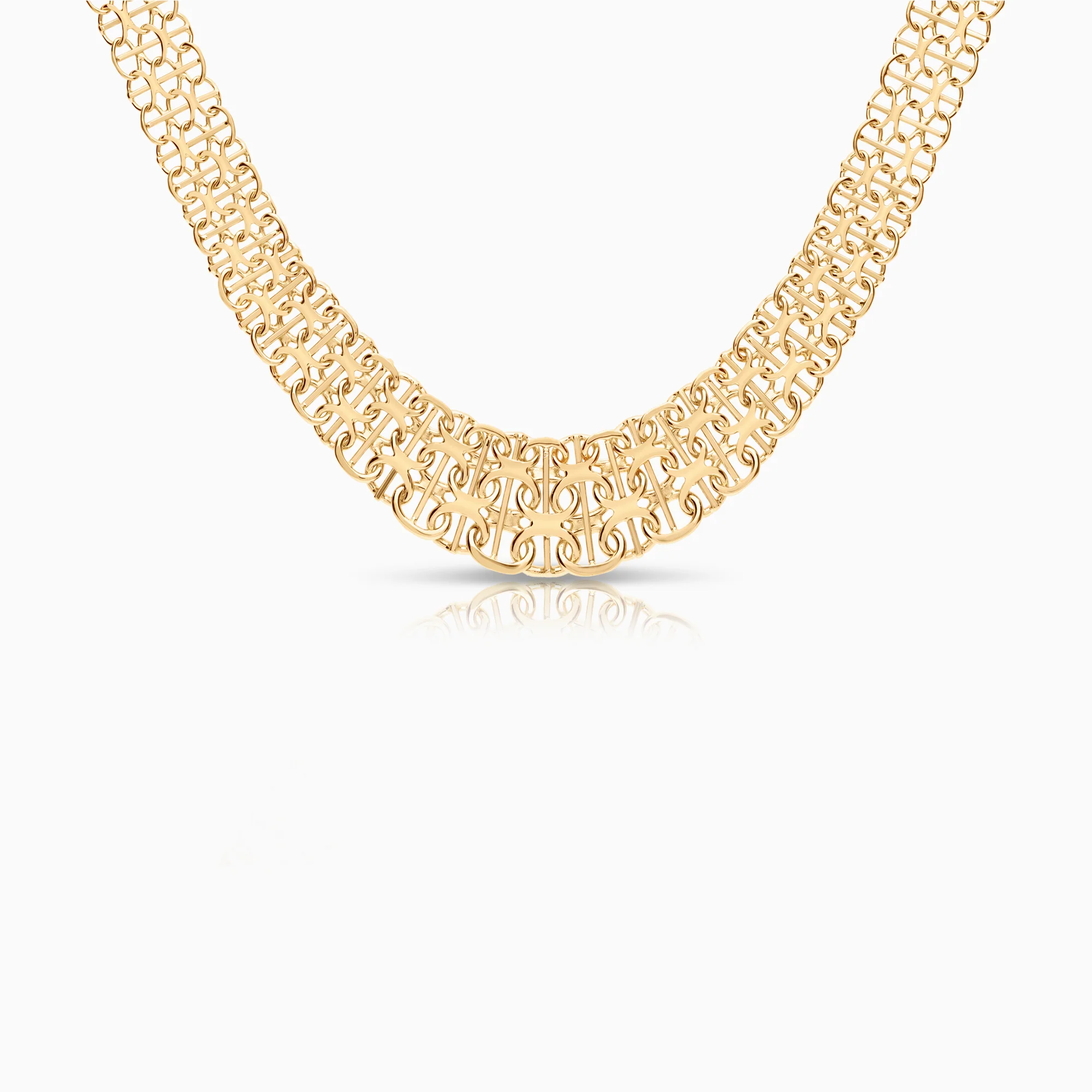 X-link with bar necklace 22.31g 18K gold