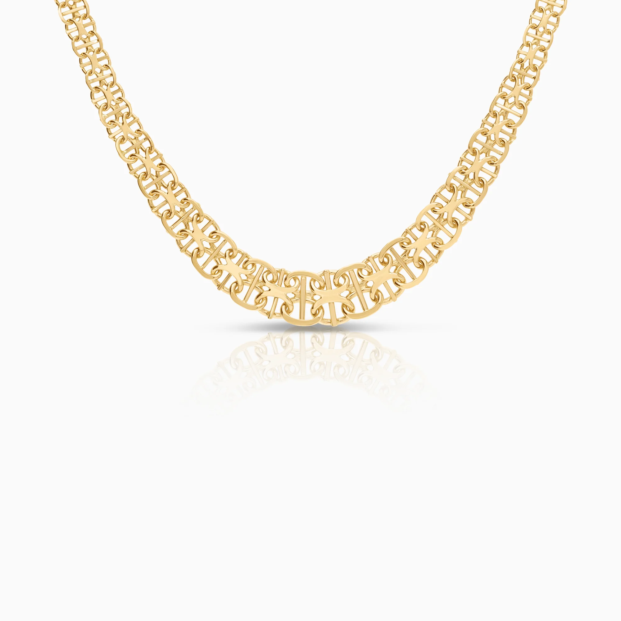 X-link with bar necklace 24.47g 18K gold