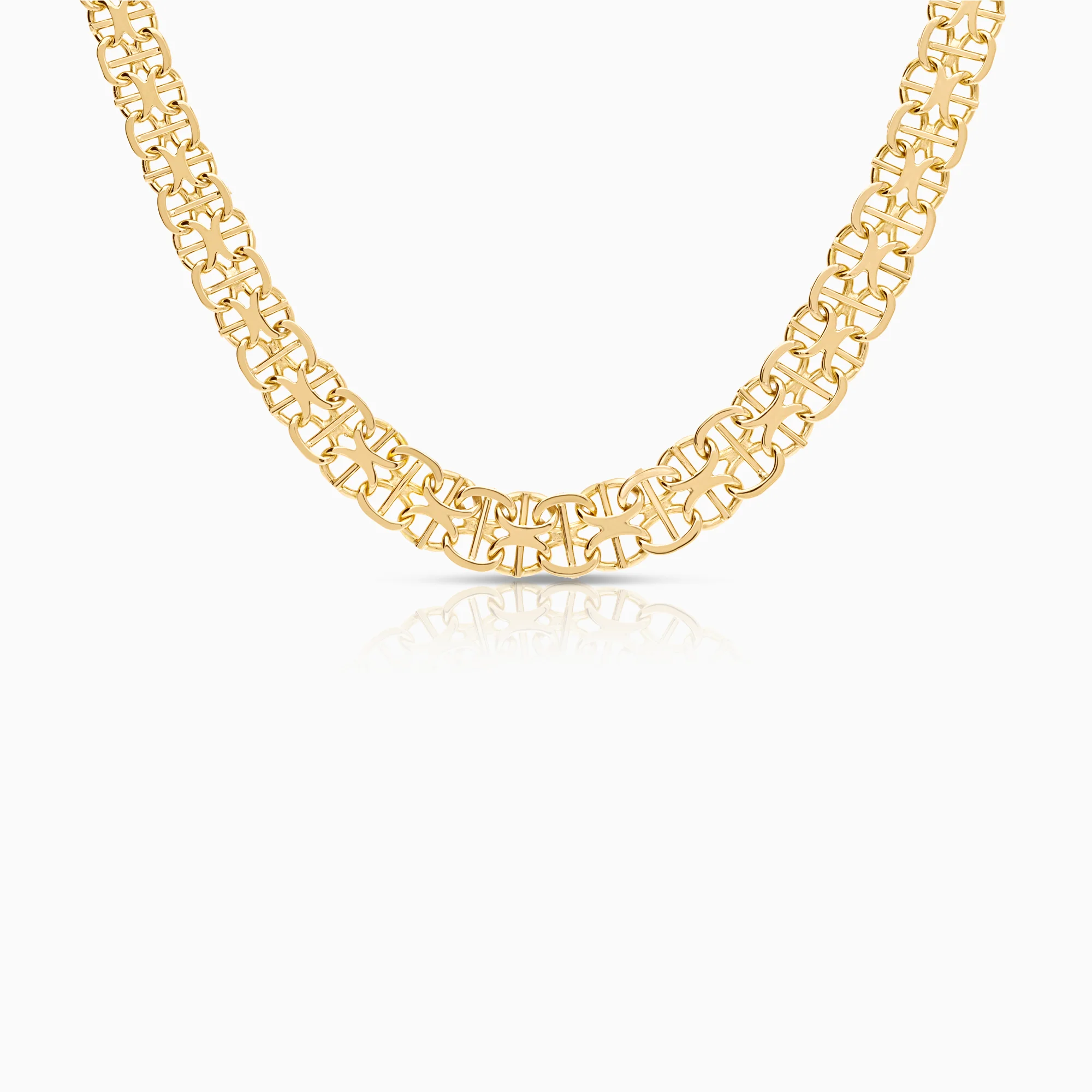 X-link with bar necklace 25.78g 18K gold