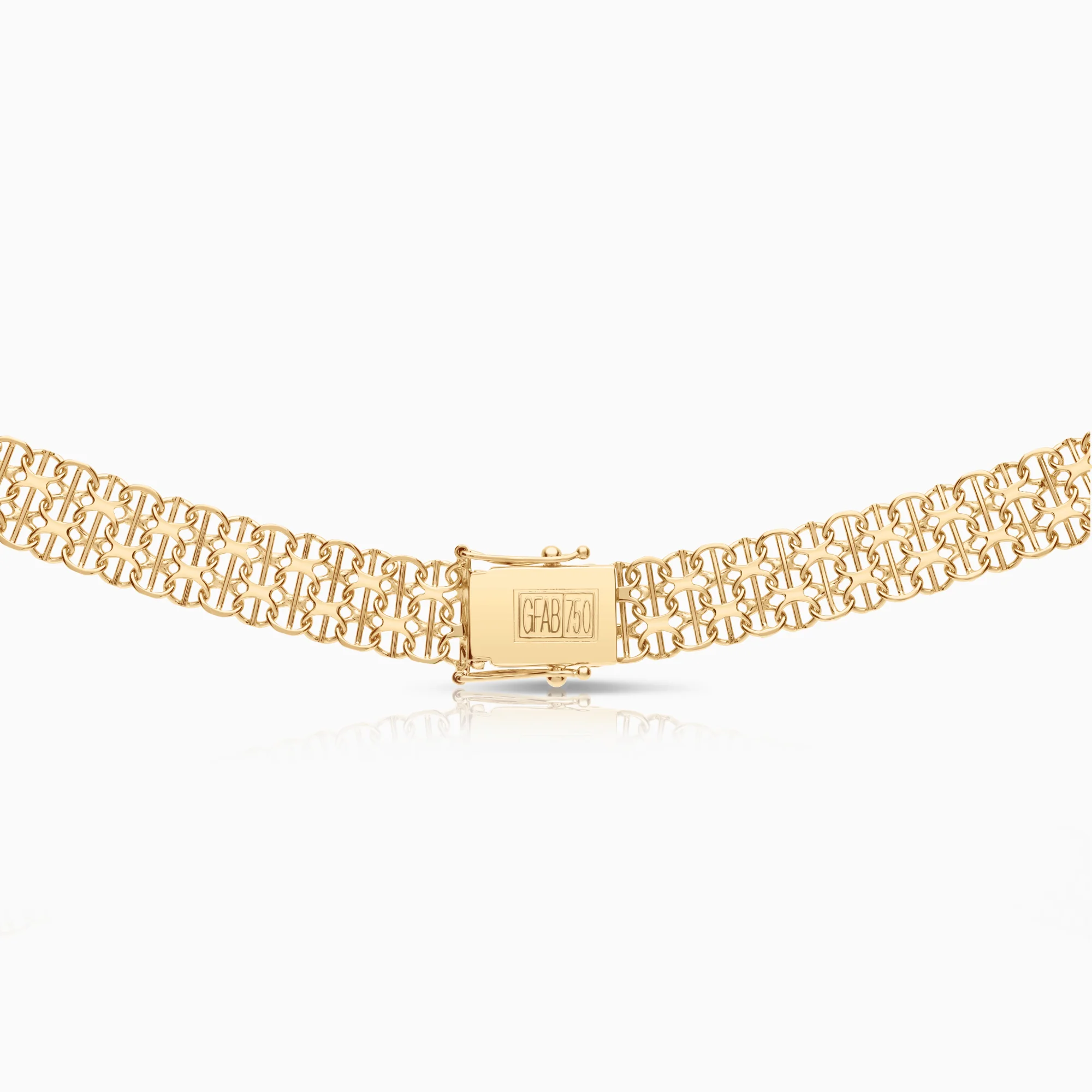 X-link necklace with bars 31.84g 18K gold - Image 2