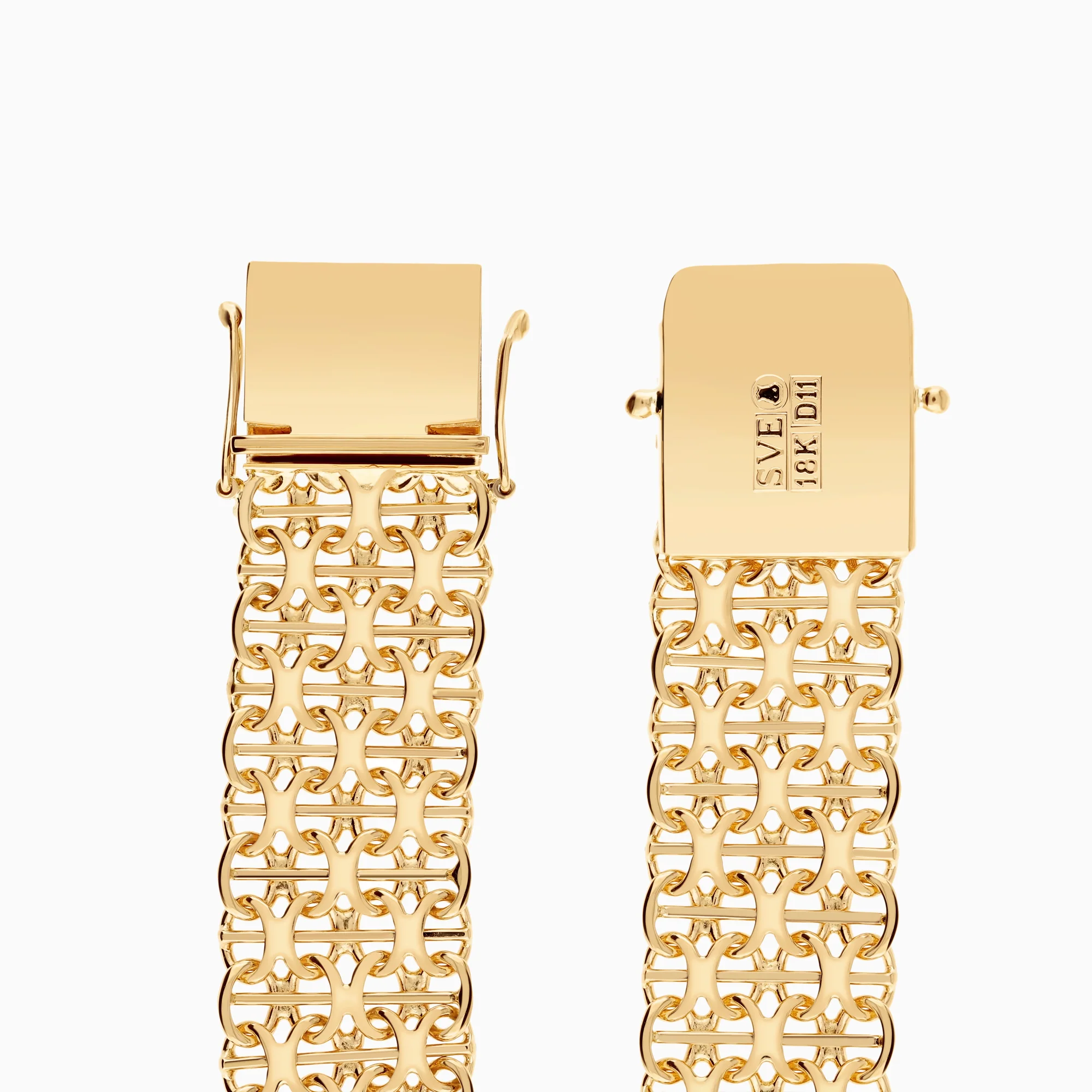 Bracelet X-link with bar 32.98g 18K gold - Image 2