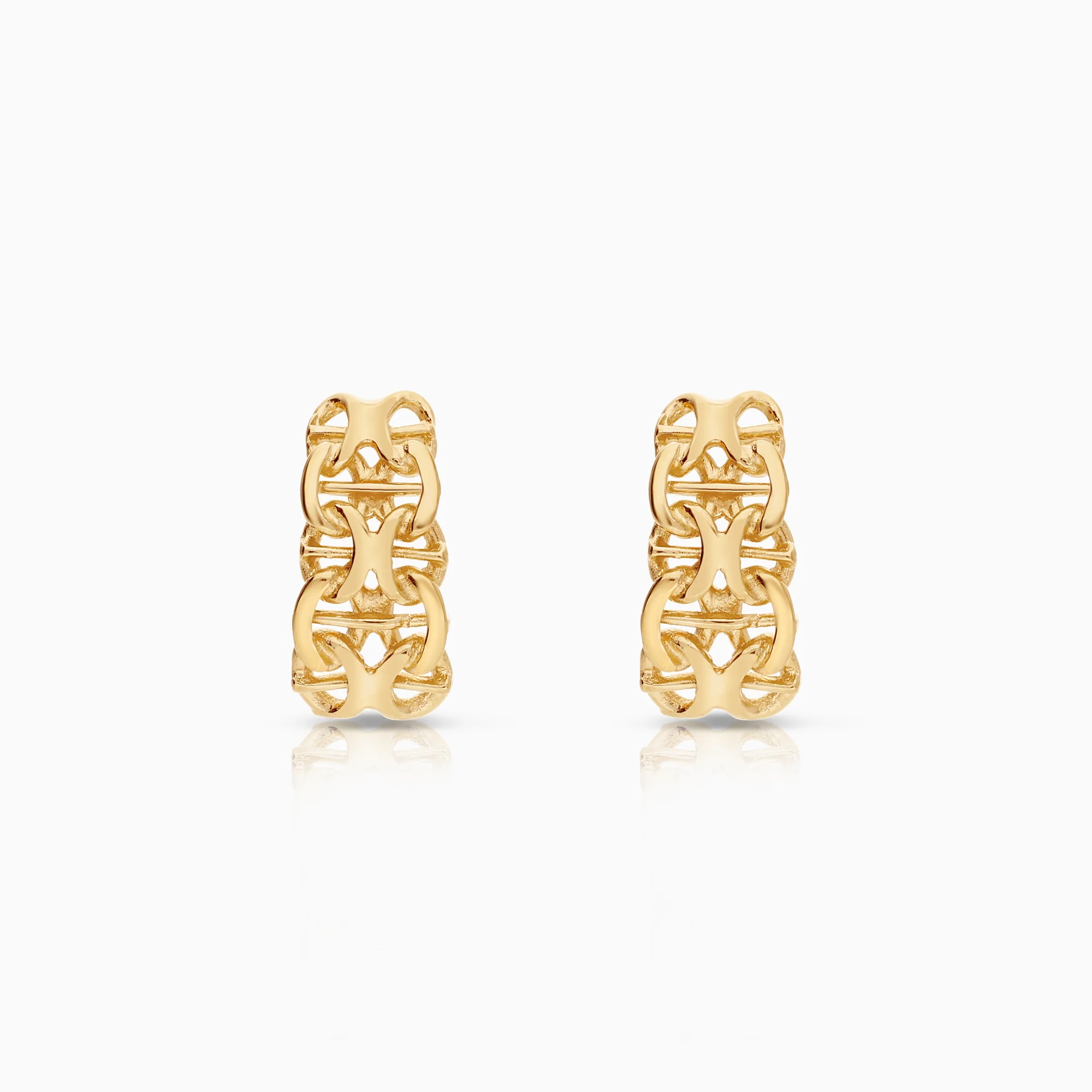 X-link with bar earrings 1.77g 18K gold