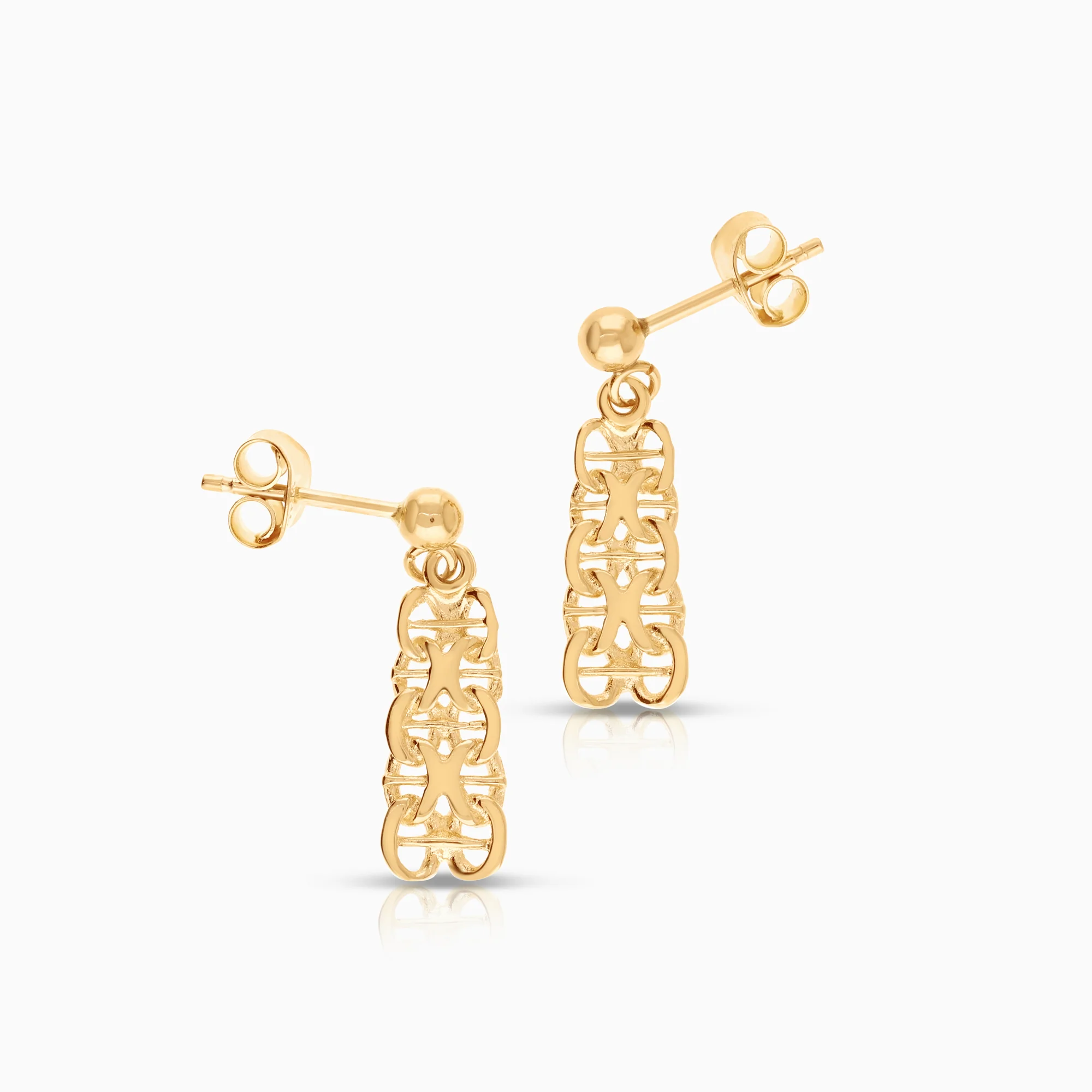 X-link bar earrings 1.98g 18K gold - Image 2
