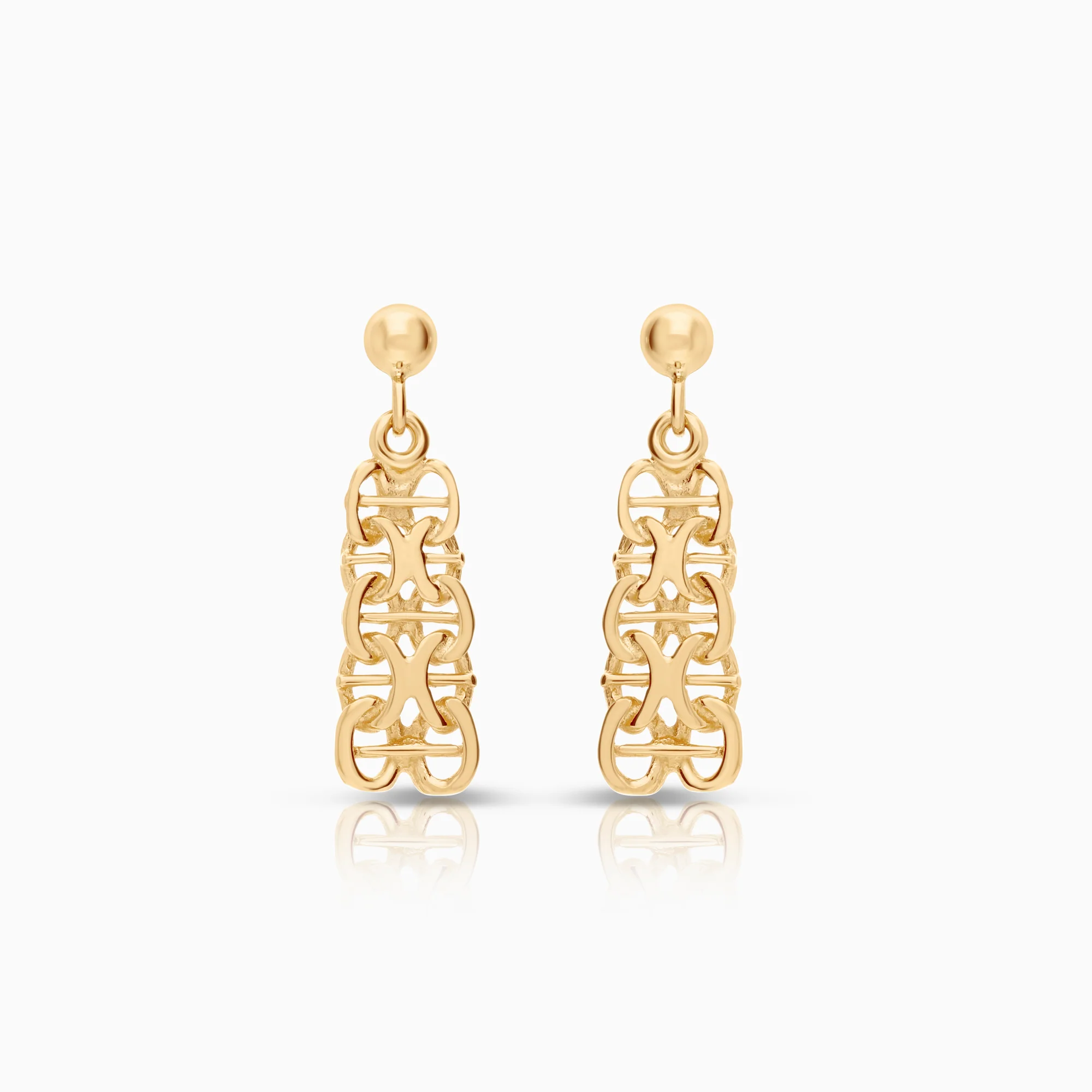 X-link with bar earrings 1.93g 18K gold