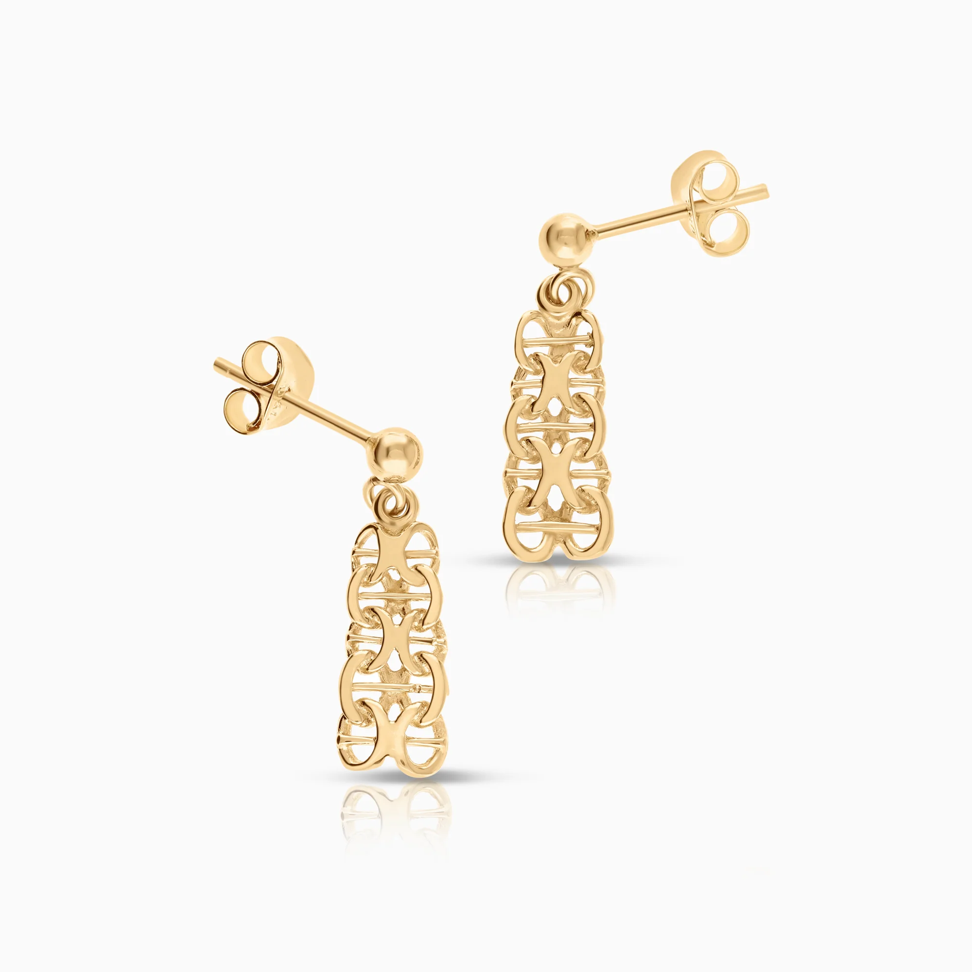 X-link with bar earrings 1.93g 18K gold - Image 2