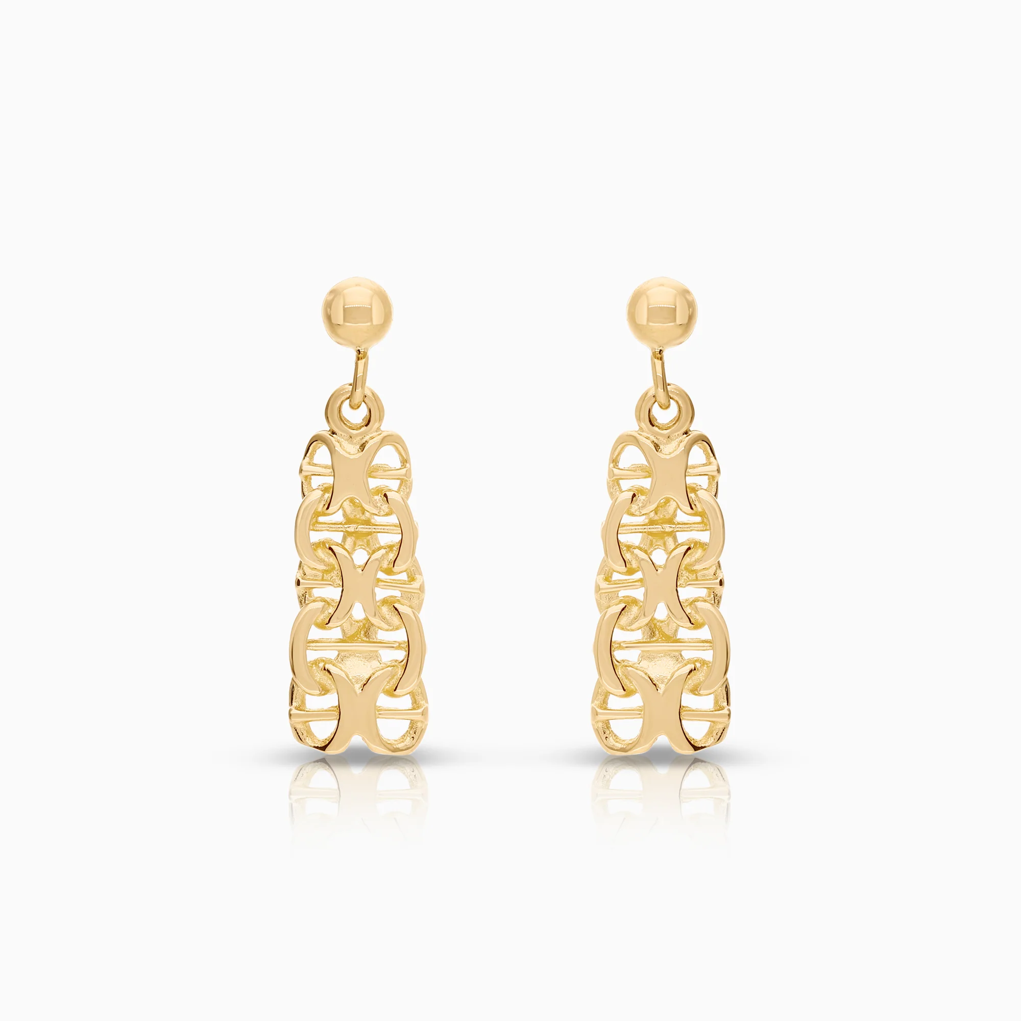 X-link with bar earrings 2.07g 18K gold