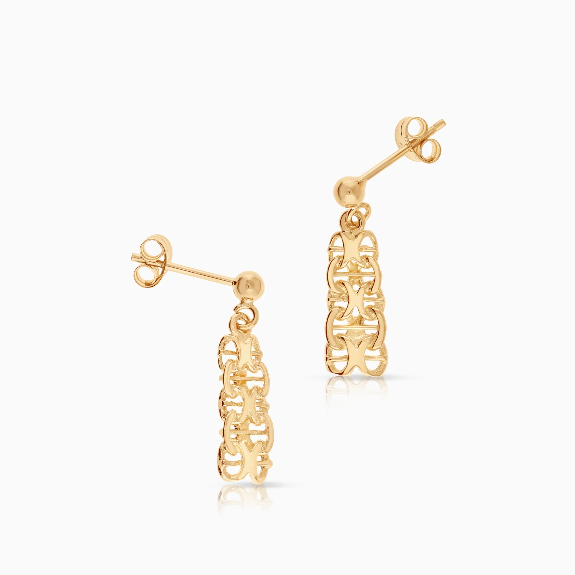 X-link with bar earrings 2.07g 18K gold - Image 2