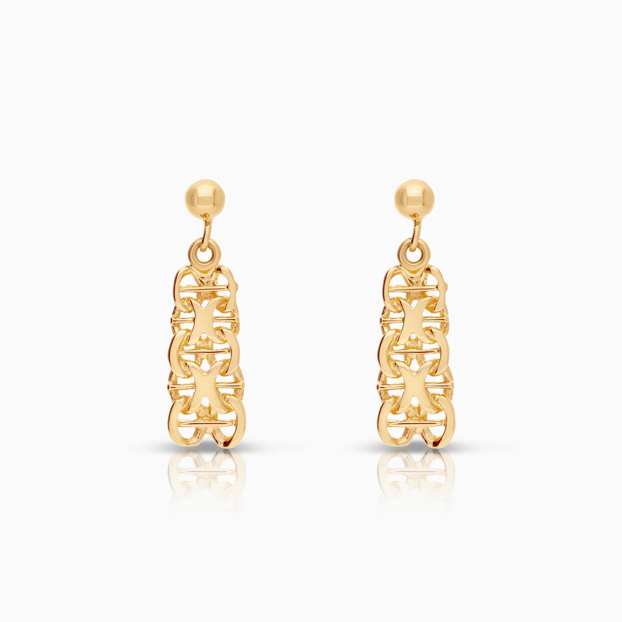 X-link with bar earrings 2.15g 18K gold