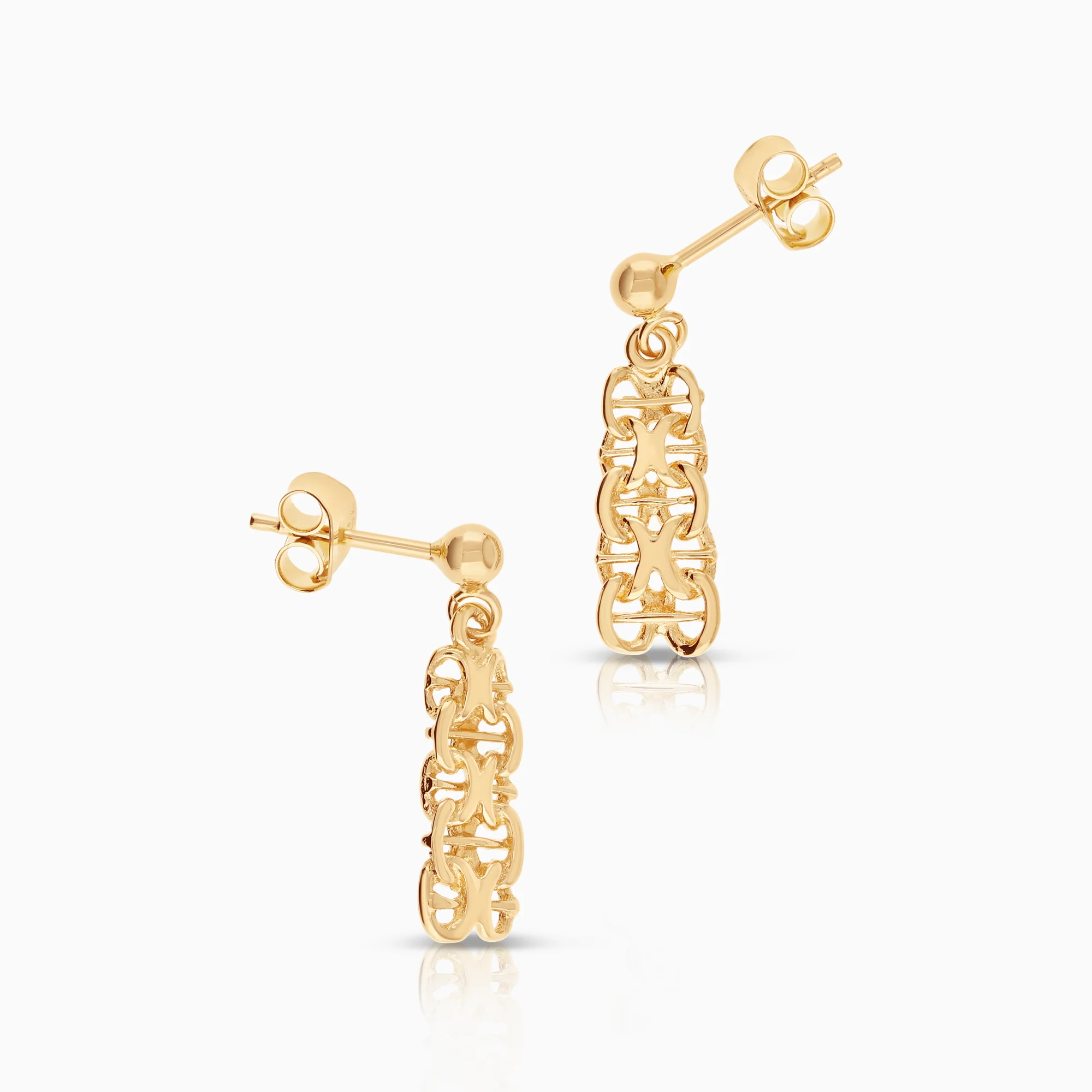 X-link with bar earrings 2.15g 18K gold - Image 2