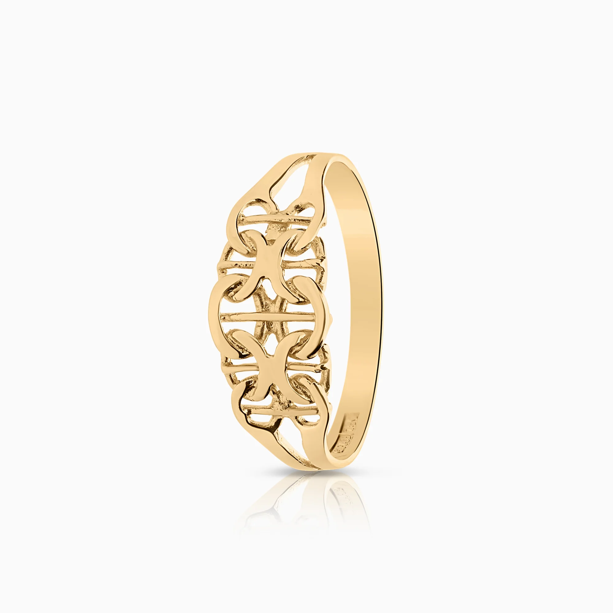 X-link with bar ring 1.41g 18K gold
