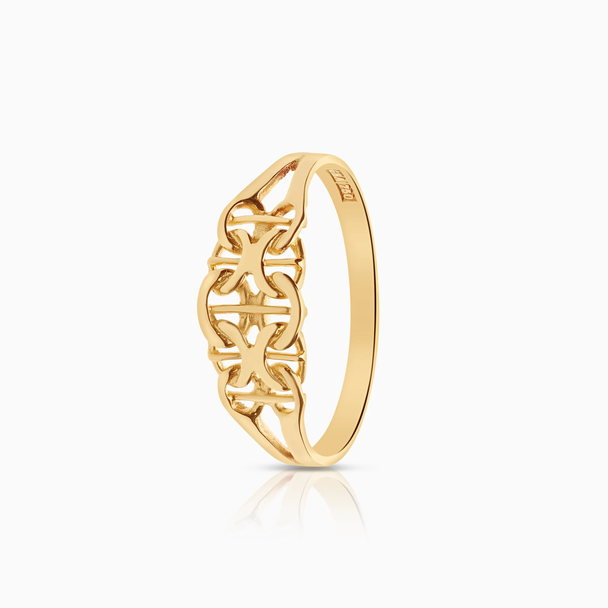 X-link with bar ring 1.69g 18K gold