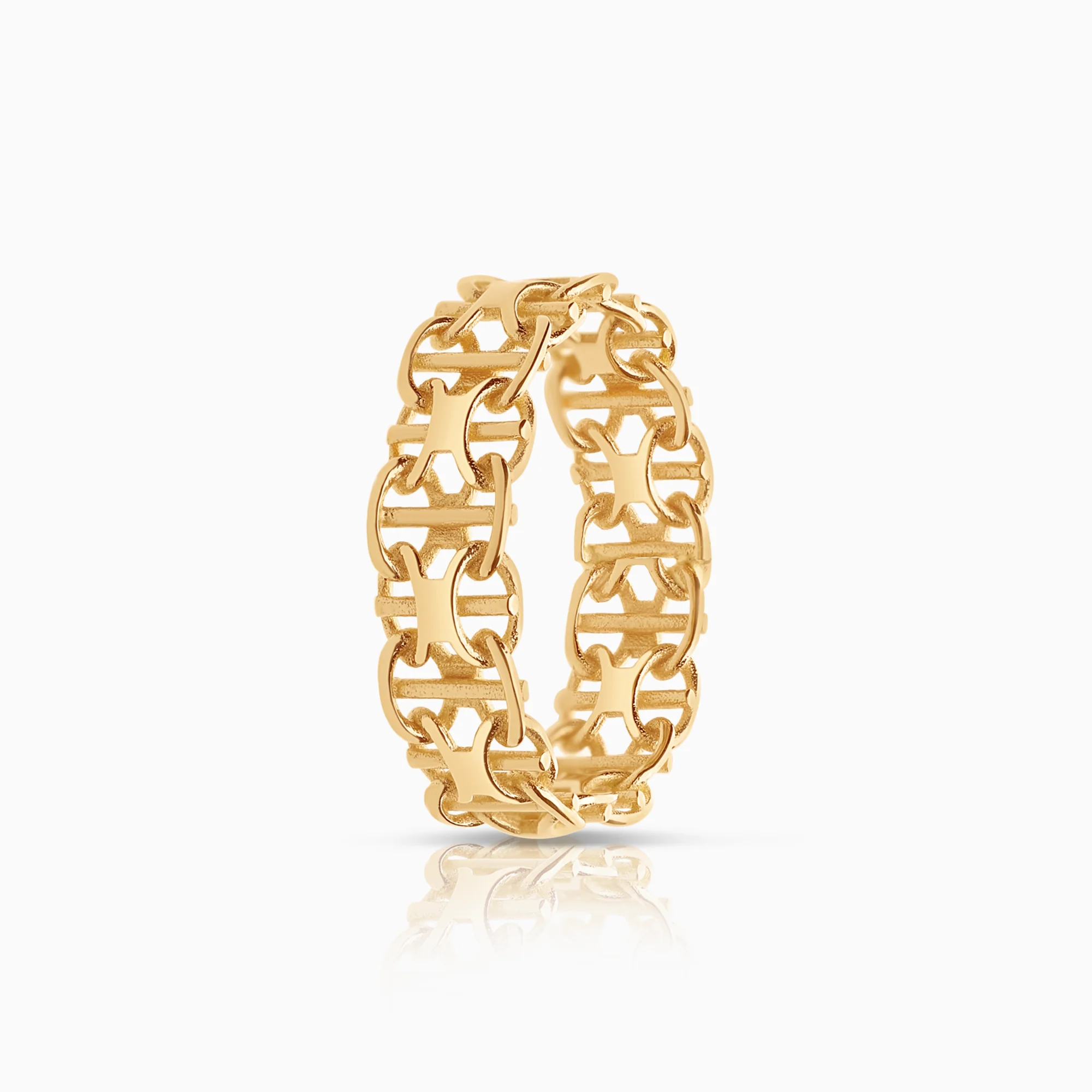 X-link with bar ring 2.37g 18K gold