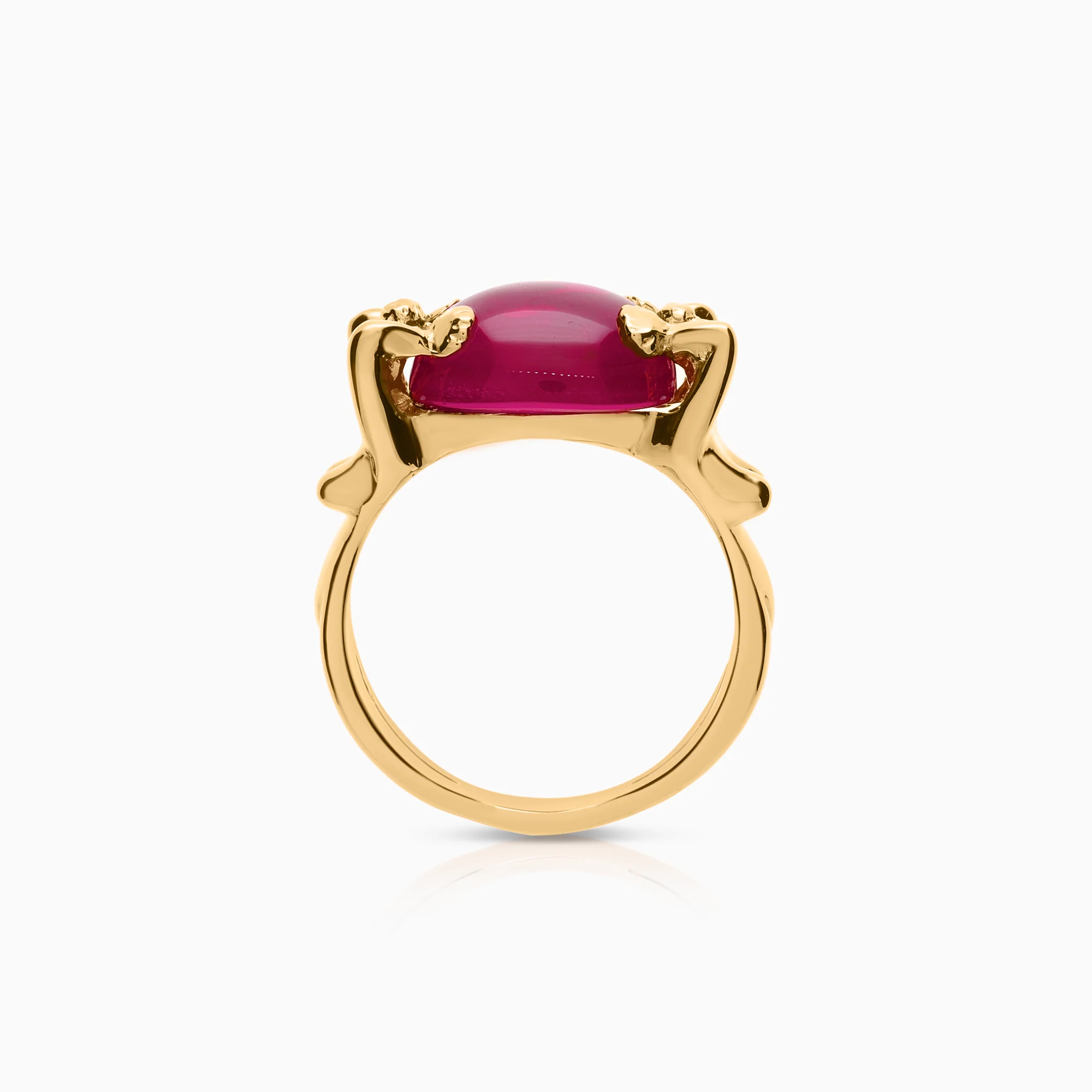 Emmaring Large with red stone 9.74g 18K gold - Image 2
